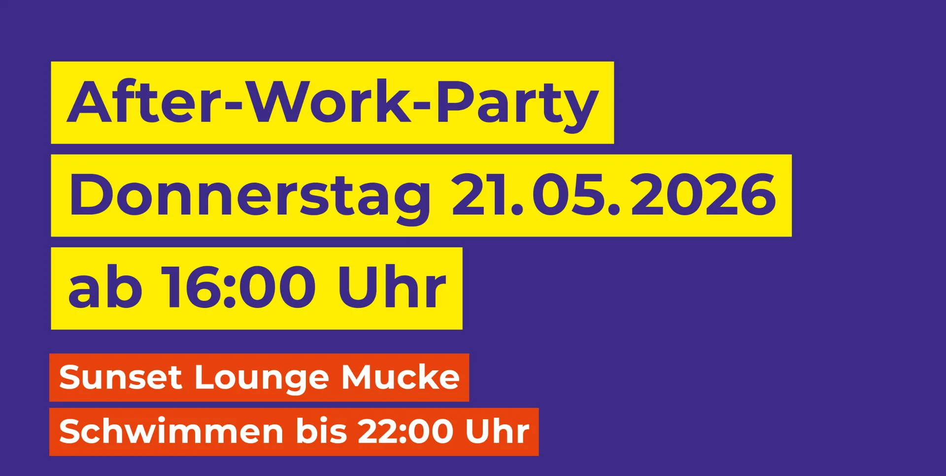 After Work Party 2026 – 21.05.2026 ab 16 Uhr !!!